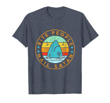 Load image into Gallery viewer, Bite People Hail Satan Shark Retro Vintage T-Shirt
