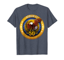 Load image into Gallery viewer, Apollo 11 Golden 50th Anniversary Eagle and Moon T Shirt Tee
