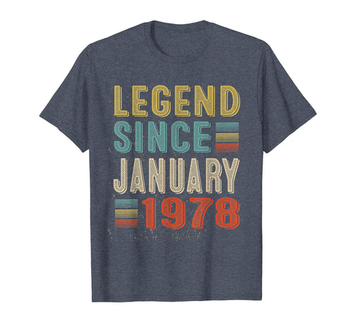 Vintage Legend Since January 1978 41st Birthday Gift Shirts