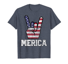 Load image into Gallery viewer, Merica Rock Sign 4th of July Vintage American Flag Retro USA T-Shirt
