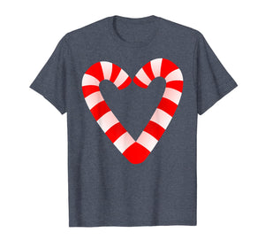 Candy Cane Hearts Tee Christmas Xmas Holidays Santa Gift Tee T-Shirt