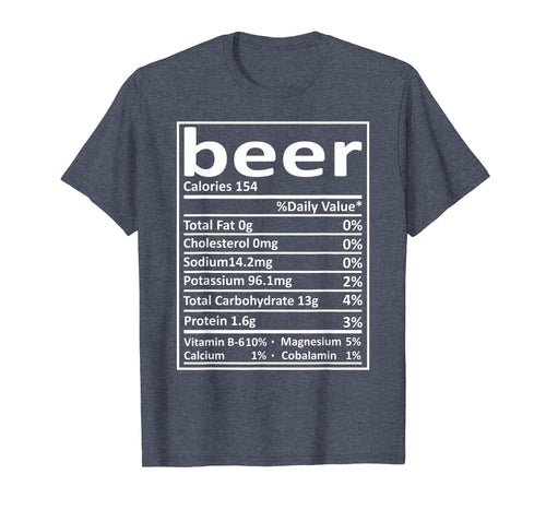Beer Nutrition Thanksgiving Costume Food Facts Xmas Gifts T-Shirt