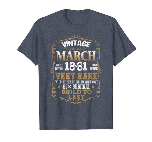 Vintage March 1961 59th Birthday Gift 59 Year Old Men T-Shirt-1028188