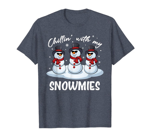 Chillin With My Snowmies Funny Pajama Christmas Xmas Gift T-Shirt
