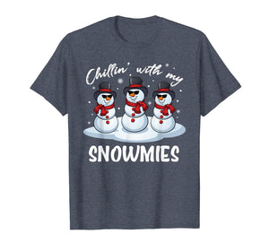 Chillin With My Snowmies Funny Pajama Christmas Xmas Gift T-Shirt