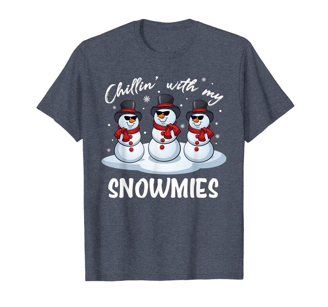 Chillin With My Snowmies Funny Pajama Christmas Xmas Gift T-Shirt