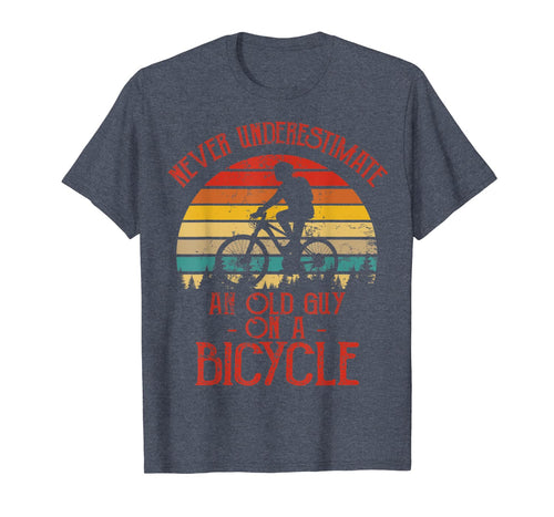 Mens Vintage Never Underestimate An Old Guy On A Bicycle Biker T-Shirt-1770816