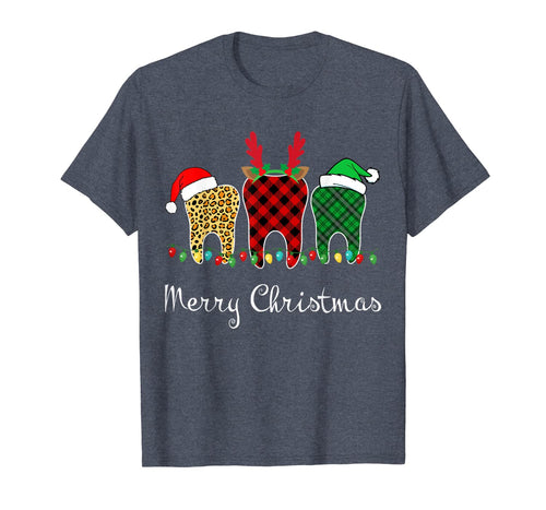 Dental Assistant Tooth Merry Christmas Lights Xmas T-Shirt-1416826