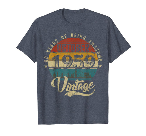 Vintage October 1959 Designs 60 Years Old Tee 1959 Birthday T-Shirt