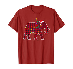 Christmas Red Plaid Buffalo Elephant Xmas Pajamas Family T-Shirt