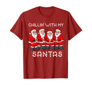 Chillin With My Santas Christmas Boys Girls Kids Xmas T-Shirt