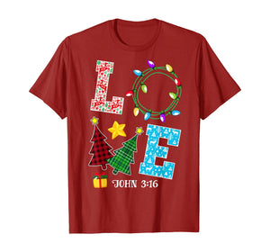 Cute Love John 3:16 Christmas Xmas Family Matching Christmas T-Shirt