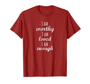 Women's I am Worthy T-Shirt Motivational Christian T Shirt