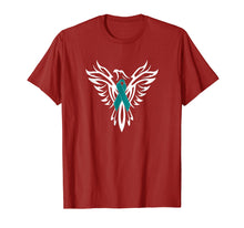 Load image into Gallery viewer, Sexual Assault Awareness T Shirt Teal Ribbon Phoenix
