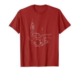 London Retro Big Ben Art T-Shirt Clock Tower England Tee
