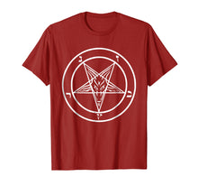 Load image into Gallery viewer, Baphomet T Shirt Pentagram Shirt Men Inverted Pentagram Tee
