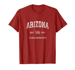 Arizona AZ T-Shirt Vintage US Flag Sports Design Tee