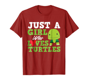 Just a Girl Who Loves Turtles Cute Animal T-Shirt Gift