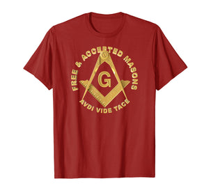 Masonic F & AM Masons Square & Compass Freemason T-Shirt