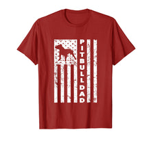 Load image into Gallery viewer, Mens American Pitbull Dad US Flag T-shirt - mens shirt
