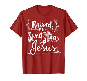 Raised on Sweet Tea & Jesus - Jesus Surfed Christian T-Shirt