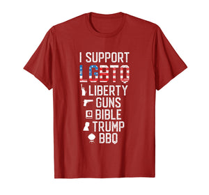 I Support LGBTQ Liberty Guns Bible Trump BBQ American Flag