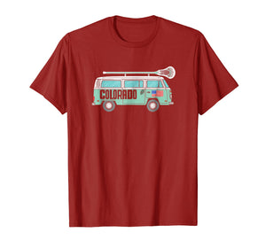 Colorado Retro Hippie Van State Lacrosse Lax T-Shirt
