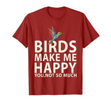 Load image into Gallery viewer, Bird Lovers for Bird Gifts Make me Happy T Shirt
