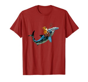 Aquadog the Corgi rides Hammerhead Shark shirt of radness