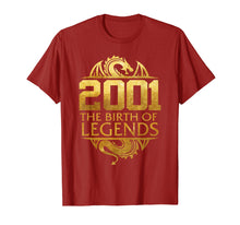 Load image into Gallery viewer, 2001 The Birth Of Legends Gift For 18 Yrs Years Old 18th
