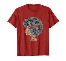 Load image into Gallery viewer, Juneteenth Natural Hair Afro T-Shirt for Black Women
