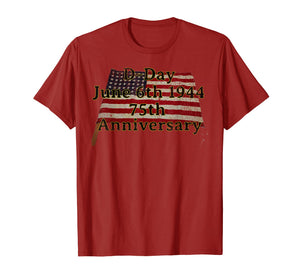 D-Day June 6th 1944 75th Anniversary Commemorative 48 Star  T-Shirt