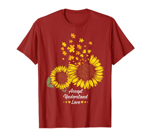 Autism Mom Dad Shirt Gifts Sunflower Autism Puzzle Piece