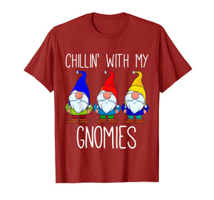 Chillin With My Gnomies, Christmas Garden Gnome Xmas God Jul T-Shirt