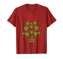 Load image into Gallery viewer, Christmas XMas Tree Super Cute Dog Paws Print Puppy Owner T-Shirt
