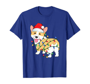 Corgi Christmas Tree Light Santa Dog Xmas Kids Boys Pajamas T-Shirt