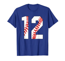 Load image into Gallery viewer, #12 Baseball Laces Baseball Mom Jersey Love Baseball T-shirt
