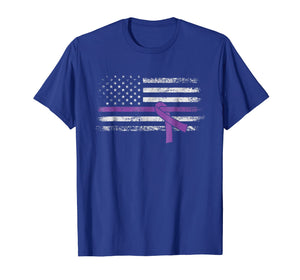 Pancreatic Cancer Awareness American Flag T-Shirt