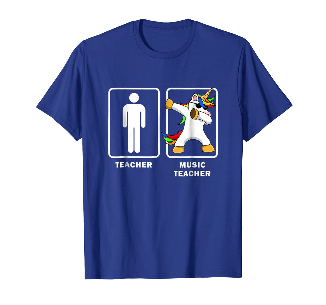 Mens Music Teacher Dabbing Unicorn Graduation Shirt