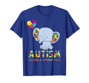 Autism Elephant Walking A Different Path T Shirt For Kids