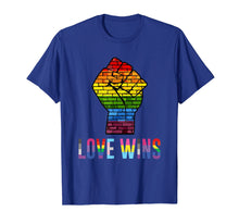 Load image into Gallery viewer, Love Wins Raised Fist T Shirt LGBT Gay Pride Awareness Month
