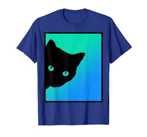 Black Cat Blue Green T Shirt Designed By Cats Made Better