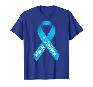 Asthma and Allergies Light Blue Awareness Ribbon T Shirt
