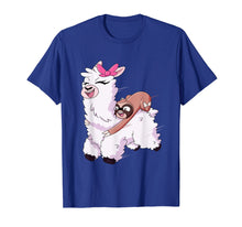 Load image into Gallery viewer, Sloth Riding Llama T-Shirt Cute Tee

