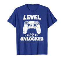 Load image into Gallery viewer, Level 22 Unlocked T-Shirt 22nd Video Gamer Birthday Gift
