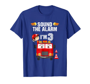 Birthday Boy Shirt for 3 Year Old - 3rd Sound the Alarm