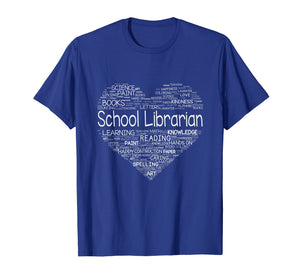 School Librarian Heart T-Shirt