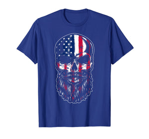 American Beard Skull Men's T-shirt Gift Funny Tee