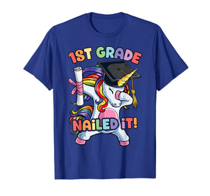 Dabbing Unicorn Graduation T shirt 1st Grade Girls Kids Boys