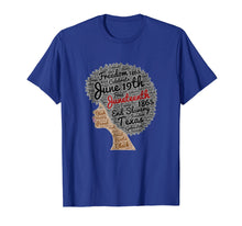 Load image into Gallery viewer, Juneteenth Natural Hair Afro T-Shirt for Black Women
